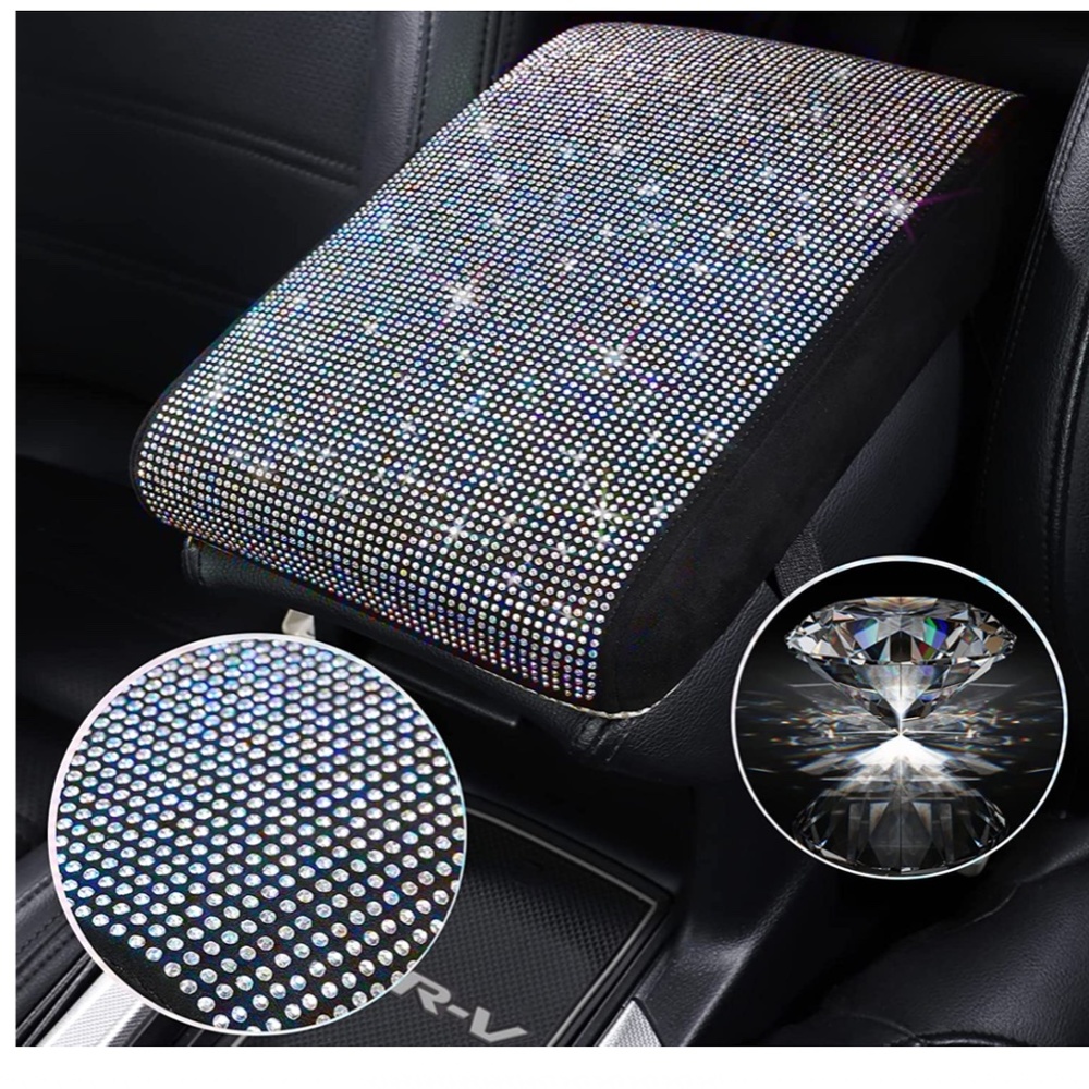 NEW Diamond Auto Center Console Cover, Memory Foam Armrest Cushion Pad - Picture 3 of 5